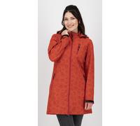 Softshellmantel DEPROC ACTIVE "SHELBY PEAK XII Softshell Kurzmantel Damen", Damen, Gr. 44L, chilli, 100% Polyester, tailliert, gerader Abschluss mit Klettverschlüssen, Mäntel, leichter Softshell Kurzm