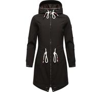 MARIKOO Damen Softshell Mantel mit Kapuze Softshelljacke B964 [B964-Mount-Fur-Schwarz-Gr.XS]