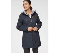 Softshellmantel POLARINO, Damen, Gr. 46, blau (marine), Softshell, Obermaterial: 94% Polyester, 6% Elasthan. Futter: 100% Polyester. Kapuzenfutter: 100% Polyester, angesetztes Bündchen mit Klettversch