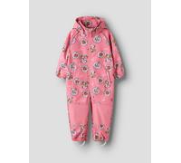 Softshelloverall NAME IT "NMFALFA08 PAW SOFTSHELL SUIT NOOS CPLGM", Kinder, Gr. 92, N-Gr, pink (flowering ginger), Softshell, Obermaterial: 94% Polyester, 6% Elasthan, bedruckt, lang, Overalls, Materi