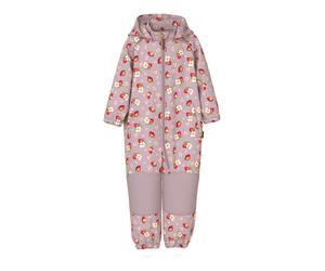Softshelloverall NAME IT "NMFALFA08 SOFTSHELL SUIT AOP 1FO NOOS", Kinder, Gr. 116, N-Gr, keepsake lila, Softshell, Obermaterial: 94% Polyester, 6% Elasthan, bedruckt, geblümt, elastischer Bund, Overal