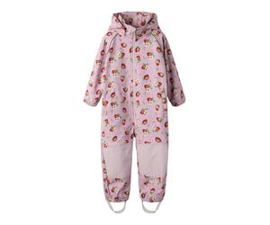 Softshelloverall NAME IT "NMFALFA08 SOFTSHELL SUIT AOP 1FO NOOS", Kinder, Gr. 92, N-Gr, keepsake lila, Softshell, Obermaterial: 94% Polyester, 6% Elasthan, bedruckt, geblümt, elastischer Bund, Overall