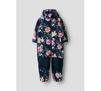 Softshelloverall NAME IT "NMFALFA08 SOFTSHELL SUIT AOP 1FO NOOS", Kinder, Gr. 92, N-Gr, schwarz sapphire aop:botanical flower, Softshell, Obermaterial: 94% Polyester, 6% Elasthan, bedruckt, geblümt, e