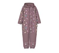 Softshelloverall NAME IT "NMFALFA08 SOFTSHELL SUIT FOIL 1FO NOOS", Mädchen, Gr. 98, N-Gr, grape shake, Softshell, Obermaterial: 94% Polyester, 6% Elasthan, bedruckt, regular fit, elastischer Bund, Ove