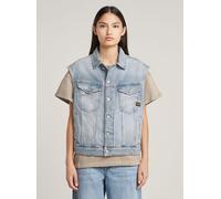 Softshellweste G-STAR "Relaxed Denim Vest", Damen, Gr. XS, vintage platinum blau, Obermaterial: 100% Baumwolle, Westen (34221307-XS) vintage platinum blau