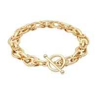 SOFYBJA 18 Karat vergoldet, personalisierbar, klobig, kubanisch, oval, Gliederkette, Armbänder für Herren, Knebelseil-Armband, Schmuck für Damen, 7.87 inches (20 cm), Vergoldet