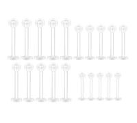 SOGHO 20 Stück Plastik Lippenpiercing Labret Stecker,Piercing Lippe,Labret Piercing,Zungenpiercing Kunststoff,Piercing Stecker Flexibles Acryl Für Frauen Männer 6mm/8mm/10mm/12mm