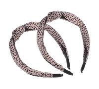 SOIMISS 2stücke Leopardenmuster Haarreif Breit für Damen Elastisch mit Knotendetail Haarband Stirnband Haaraccessoires für Sommer und Sport