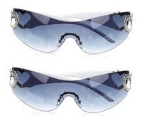 SOIMISS 2stücke Rimless Sunglasses Für Frauen Modische Und Kreative Sonnenbrille Ohne Rahmen Für Festivals Urlaub Und Tägliches Tragen Uv-schutz Und Stilvolles Design