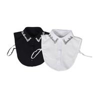 SOIMISS 2stücke Weißer Abnehmbarer Falscher Kragen Blusenkragen-accessoire Strasskragen-einsatz Falscher Hemdkragen Für Damen