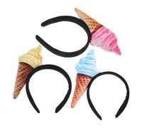 SOIMISS 3 Stück Eiscreme Stirnbänder aus Weichem Polyester Rutschfest Verstellbar für Damen und Mädchen Spa Gesichtsreinigung Make Up Täglicher Gebrauch Karneval und Party