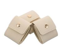 SOIMISS 3 Stück Kleiner Schmucketui aus Mikrofaser mit Fächern Kompakter Reise Schmuck Organizer für Ohrringe Halsketten und Ringe Faltbarer Schmuckhalter in Beige