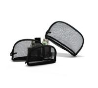 SOIMISS 3 Stück Schwarzes Mesh Kosmetiktaschen Leichte Reißfeste Make up Organizer mit Großer Kapazität Tragbar für Reise und Alltag Langlebige Netztaschen mit Stabilem Reißverschluss