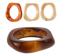 SOIMISS 4 Stück Damen Acryl Armreifen Breit Unregelmäßig Transparent Retro Manschettenarmband für Alltag und Festliche Anlässe