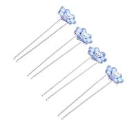 SOIMISS 4 Stück U förmige Haarnadeln mit Strassblumen Blaue Haarspangen für Frauen Hochzeitshaarschmuck Angenehmer Halt Geeignet für Formelle Anlässe