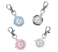 SOIMISS 4stücke Krankenschwesteruhr Mit Leuchtzeiger Clip-Uhren Für Damen Und Herren Runde Taschenuhren Als Schlüsselanhänger Langlebig Und Praktisch