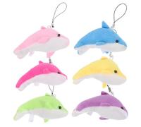 SOIMISS 6 Stück Delfin Kuscheltier, Bunte Plüsch Anhänger für Taschen, Schlüssel, Rucksack, Delfin Schlüsselanhänger & Handtaschen Anhänger für Kinder Erwachsene & Sammler