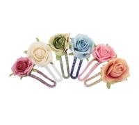 SOIMISS 6 Stück Haarspangen mit Blumen Rosen Design pack Kunststoff und Stoff Duckbill Clip für Damen und Mädchen für Alltag und Party