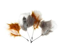 SOIMISS Flauschige Haarreifen 2 Stück für Cosplay Charmante Kopfbedeckungen mit Kunstfell für Mädchen für Kostüme Karneval und Partys