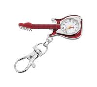SOIMISS Gitarren Taschenuhr Kinder Kleiner Quarzuhr Schlüsselanhänger Rot Sicher Kompakt Für Rucksack Handtasche
