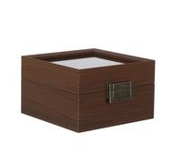 SOIMISS Handgefertigte Uhren Aufbewahrungsbox aus Schwarzem Walnussholz mit Baumwollfutter Elegante und Vintage Uhrenbox für Zuhause und Reise Geeignet