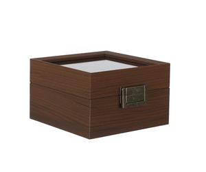 SOIMISS Handgefertigte Uhren Aufbewahrungsbox aus Schwarzem Walnussholz mit Baumwollfutter Elegante und Vintage Uhrenbox für Zuhause und Reise Geeignet