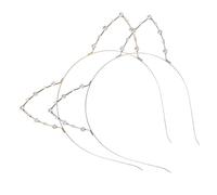 SOIMISS Katzenohren Haarreif 2 Stück Strass und Kristall Gold und Silber Leichtes und Bequemes Stirnband für Damen Cosplay Kostüm Accessoire für Party und Dekoration