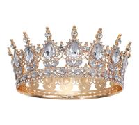 SOIMISS Krone Damen Gold & Prinzessin Krone Mädchen - Leichtes Diadem Kristall Tiara für Geburtstag Hochzeit & Tortendeko - Haarschmuck Königin Crown Frauen Vintage Barock