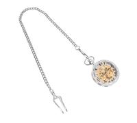 SOIMISS Mechanische Vintage Taschenuhr aus Legierung mit Handaufzug Durchbrochenes Silbernes Gehäuse Herren Taschenuhr für Geschenk und Kleidungsschmuck