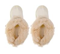 SOIMISS Winterliche Clogs Einlegesohlen aus Dickem Kunstfell mit Perlenverschluss Warmes Plüschfutter Größe 38-39 Herausnehmbar Winddichte Hausschuh Einlagen für Damen und Herren Outdoor