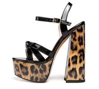 Soireelady Damen Sandalen, Frauen Peeptoe Sandalen, Blockabsatz Sommerschuhe, Block High Heels Party Hochzeit Schuhe Mehrfarbig EU37