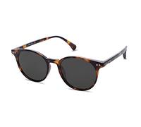 SOJOS Polarisiert Runde Sonnenbrille Damen Herren Retro Vintage UV400 Schutz Runde Kleine für Schmales Gesicht MAY SJ2113 mit Braune Schildkröte Rahmen/Graue Linse
