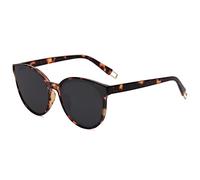 SOJOS Polarisierte Sonnenbrillen Damen Groß, Rund Herren Retro Vintage UV400 Schutz Brille SJ2057 Tortoise Rahmen/Graue Linse