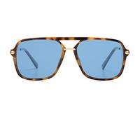 SOJOS Retro Sonnenbrille für Damen Herren,Polycarbonat Linse, Trendy Rechteckige Sonnenbrille 90er Jahre Schatten SJ2229 Brown Tortoise Blue