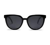 SOJOS Runde Polarisierte Sonnenbrille Damen Herren Klassische Retro Stil UV400 SJ2175 mit Schwarzer Rahmen/Graue Linse