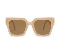 SOJOS Sonnenbrille Damen Groß Vintage Retro Quadratisch Cateye Rahmen UV400 Schutz Klassische Outdoor Moderne eckig Übergroß Sonnenbrillen SJ2194 mit C6 Creme Braun Rahmen