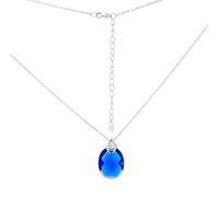 Sokolov Collier aus 925 Silber mit Zirkonia und blauem Glaskristall