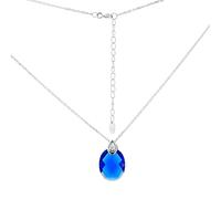 Sokolov Collier aus 925 Silber mit Zirkonia und blauem Glaskristall