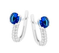 Sokolov Ohrringe aus 925 Silber mit blauen Glaskristallen und farblosen Zirkonia SOKOLOV Jewelry