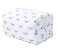 SOKTDO Federmäppchen mit Schleife, süße Gesteppte Schleife, Y2k-Make-up-Tasche, kleine Tasche, Kosmetiktasche, Kulturbeutel, Organizer(Blue)