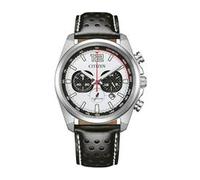 Solar Chronograph für Herren aus Edelstahl, Leder