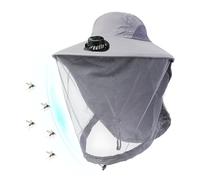 Solar Fan Hat - Sun Protection Mesh Netting Cap | Portable Solar Powered Cooling Headwear Breathable Wide Coverage Shade Design Hat for Beach, Pool, Travel, Camping Hiking Fishing Work