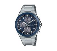 Solaruhr CASIO EDIFICE, edelstahlfarben, blau, Armbanduhren, Damen, Solaruhr, Armbanduhr, Herrenuhr, Edelstahlarmband, analog, Tag, Stoppfunktion (63539257-0)