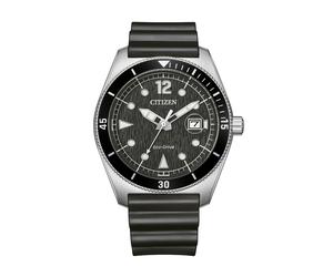 Solaruhr CITIZEN "Eco-Drive Day Date", schwarz, silberfarben, Armbanduhren, Herren, Armbanduhr, Herrenuhr, analog, Big Date, Batterie-Entladungsanzeige (57651725-0) schwarz, silberfarben