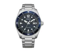 Solaruhr CITIZEN "Eco-Drive Day Date", silberfarben, blau, Armbanduhren, Herren, Armbanduhr, Herrenuhr, Edelstahlarmband, analog, Big Date (10063955-0) silberfarben, blau