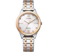 Solaruhr CITIZEN, gold (silbergoldfarben), Armbanduhren, Damen, Armbanduhr, Damenuhr, analog, Edelstahlarmband (36006609-0) silbergoldfarben