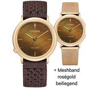 Solaruhr CITIZEN, grau (braun), Armbanduhren, Damen, Solaruhr, Armbanduhr, Damenuhr, Saphirglas (95477562-0)
