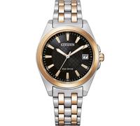 Solaruhr CITIZEN, rosa (silberfarben, roségoldfarben), Armbanduhren, Damen, Armbanduhr, Damenuhr, Edelstahlarmband, bis 10 bar wasserdicht, Datum (32184904-0) silberfarben, roségoldfarben