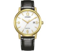 Solaruhr CITIZEN, schwarz, Armbanduhren, Damen, Solaruhr, Armbanduhr, Herrenuhr, Lederarmband, analog, Datum, Eco-Drive (36459109-0)