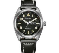 Solaruhr CITIZEN, schwarz, Armbanduhren, Herren, Armbanduhr, Herrenuhr, Titan, Datum, Lederarmband (10417534-0) schwarz